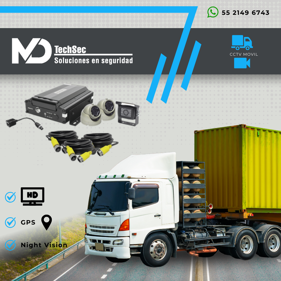 Sistema de videovigilancia móvil y CCTV para flotillas, transporte y seguridad operativa — MD TechSec