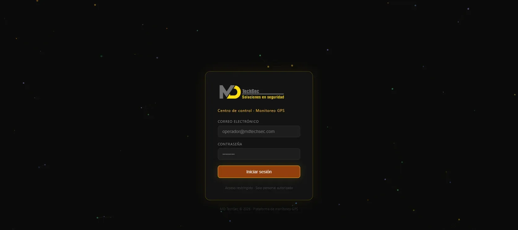 Plataforma de rastreo GPS MD TechSec — monitoreo de flotilla en tiempo real