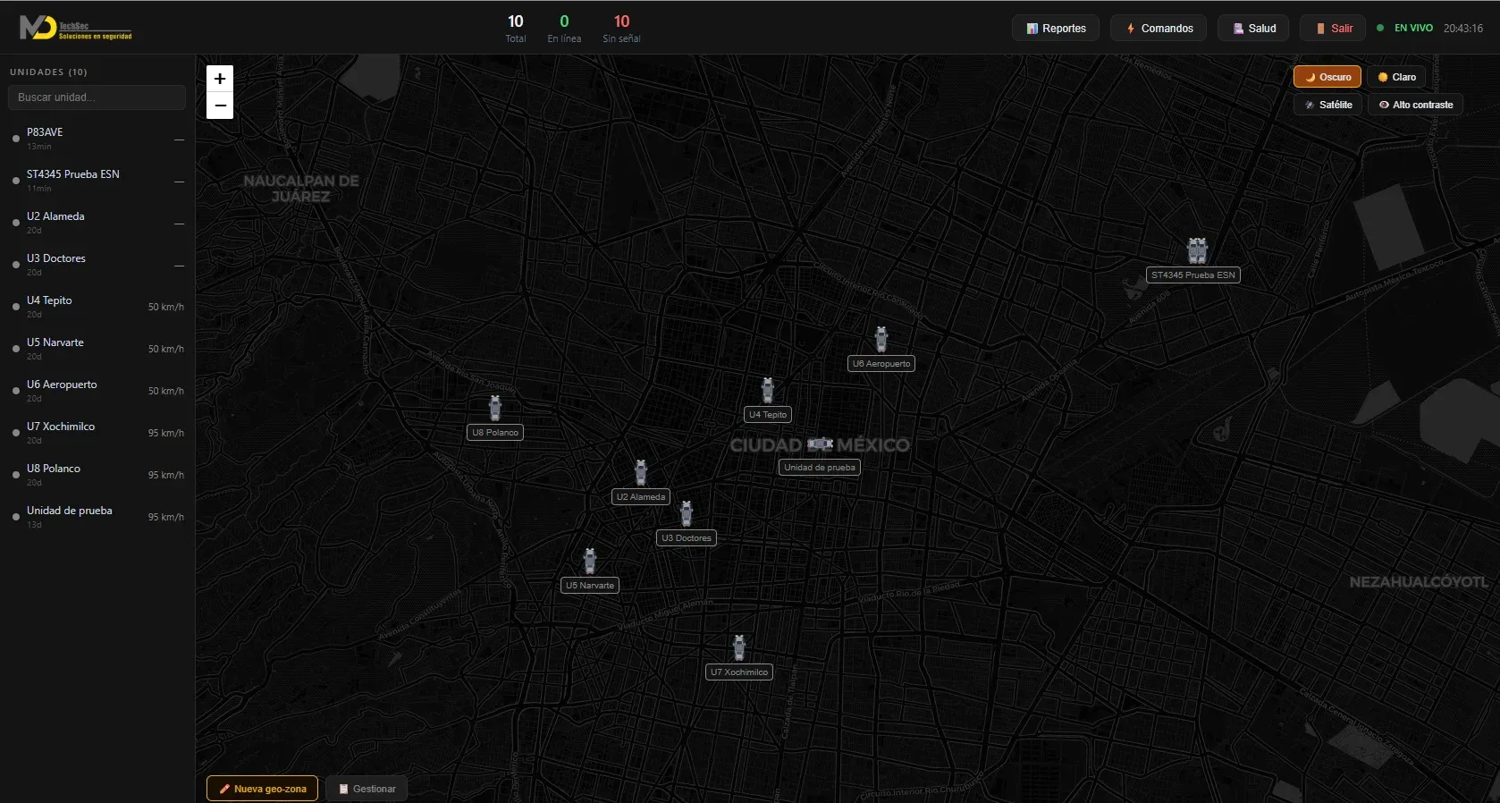 Mapa de rastreo en tiempo real — MD TechSec